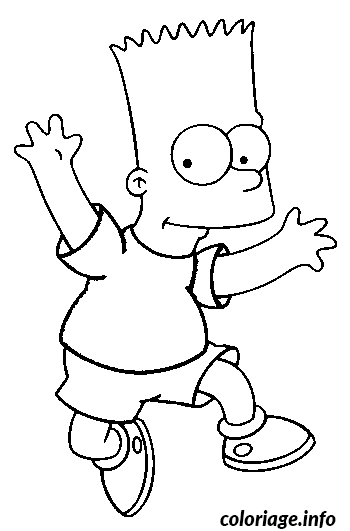 Dessin Bart saute en l air Coloriage Gratuit à Imprimer