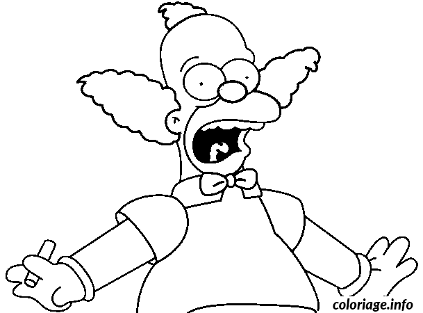 Dessin dessin simpson Krusty avec un megot Coloriage Gratuit à Imprimer