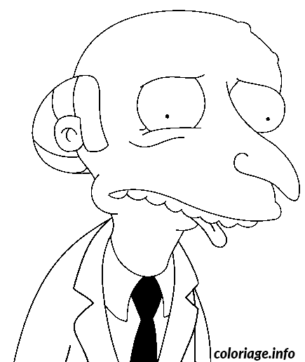 Dessin dessin simpson Mr Burns a les yeux rouges Coloriage Gratuit à Imprimer