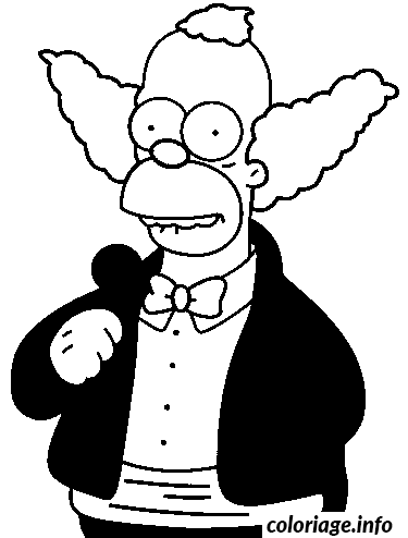 Dessin dessin simpson Krusty en costard Coloriage Gratuit à Imprimer