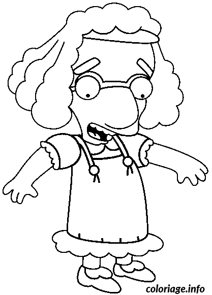 Dessin dessin simpson Milhouse deguise en fille Coloriage Gratuit à Imprimer