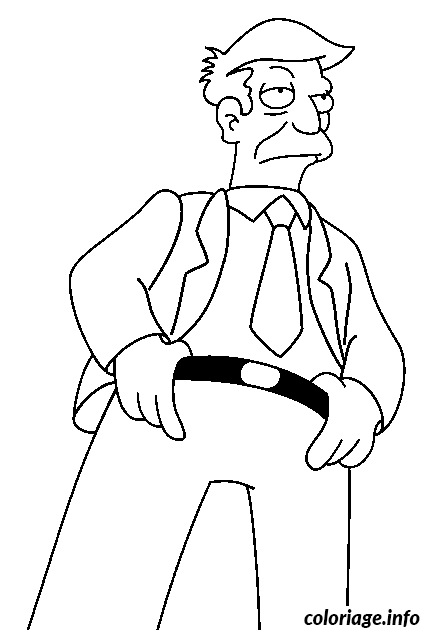 Dessin dessin simpson directeur Skinner Coloriage Gratuit à Imprimer