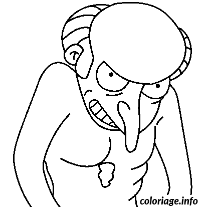 Dessin dessin simpson Mr Burns sans vetement Coloriage Gratuit à Imprimer