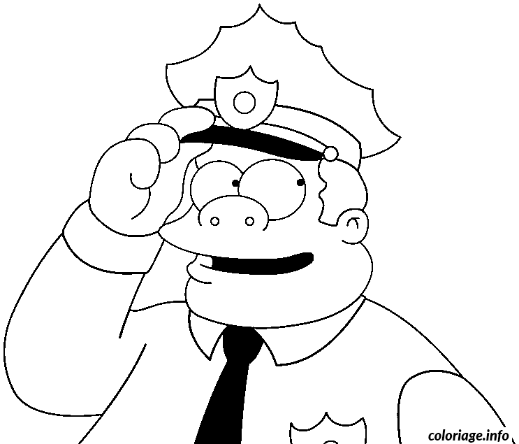 Dessin dessin simpson Chef de police Coloriage Gratuit à Imprimer