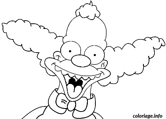Dessin dessin simpson Krusty rigole Coloriage Gratuit à Imprimer