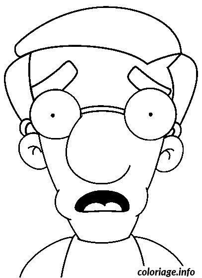 Dessin dessin simpson Milhouse de face Coloriage Gratuit à Imprimer
