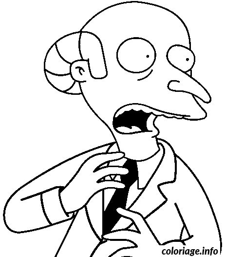 Dessin dessin simpson Mr Burns a peur Coloriage Gratuit à Imprimer