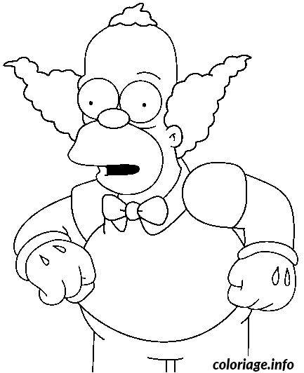 Dessin dessin simpson Krusty le clown Coloriage Gratuit à Imprimer