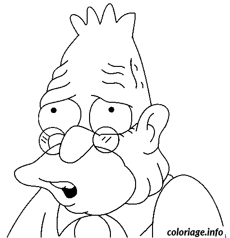 Dessin dessin simpson Abe Simpson Coloriage Gratuit à Imprimer