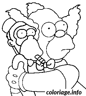 Dessin dessin simpson Krusty et le singe Teeny Coloriage Gratuit à Imprimer