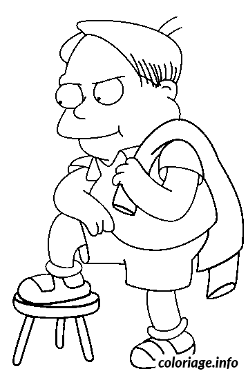Dessin dessin simpson Martin avec pied sur un tabouret Coloriage Gratuit à Imprimer