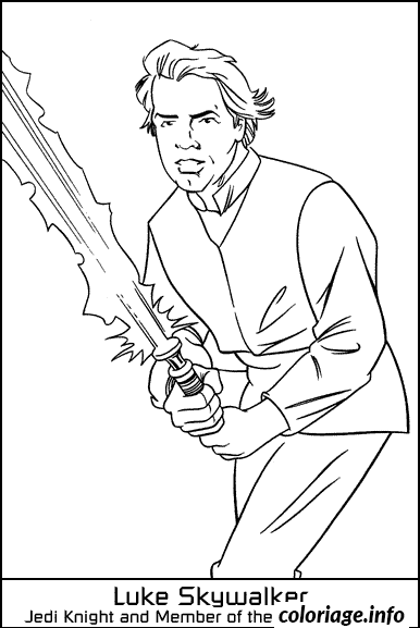 Dessin dessin starwars Luke Skywalker Coloriage Gratuit à Imprimer