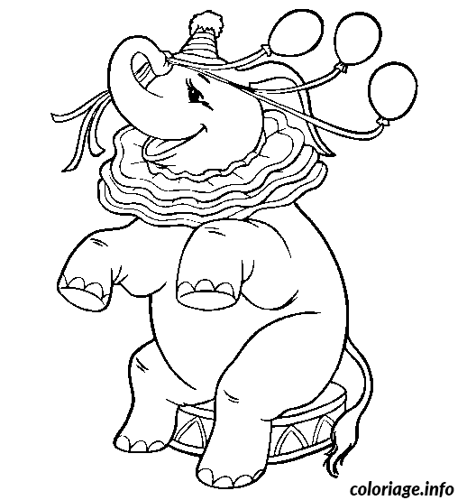 Dessin dessin animaux elephant de cirque Coloriage Gratuit à Imprimer