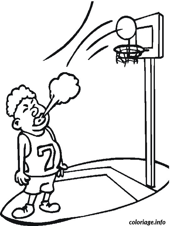 Dessin dessin joueur de basket soufle Coloriage Gratuit à Imprimer