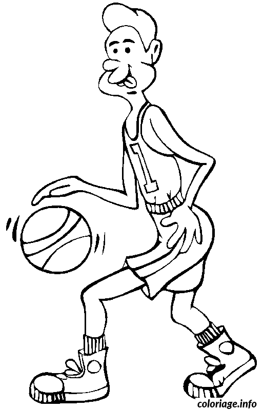Dessin dessin un joueur de basket ball  Coloriage Gratuit à Imprimer