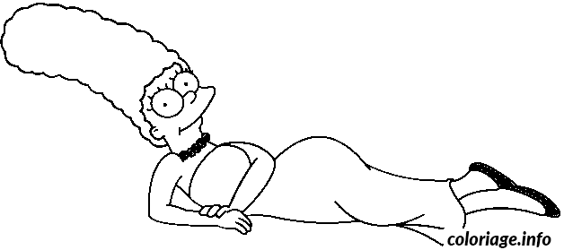 Dessin Marge Simpson allongee Coloriage Gratuit à Imprimer