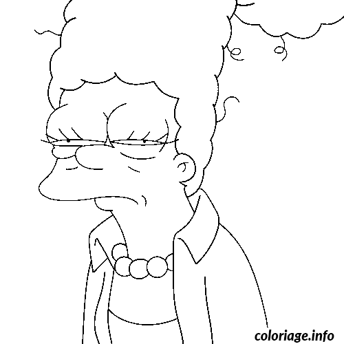 Dessin Marge Simpson au reveil Coloriage Gratuit à Imprimer