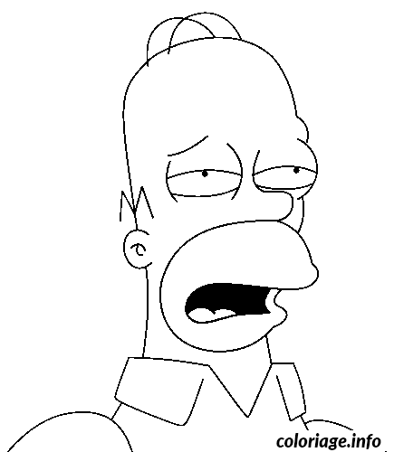 Dessin Homer Simpson fatigue Coloriage Gratuit à Imprimer