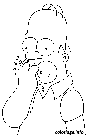 Dessin Homer se goinfre Coloriage Gratuit à Imprimer