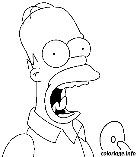 Dessin Homer va manger un donut Coloriage Gratuit à Imprimer