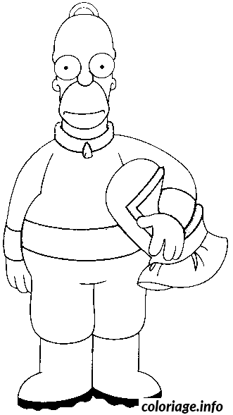 Dessin Homer avec sa tenue de travailleur Coloriage Gratuit à Imprimer
