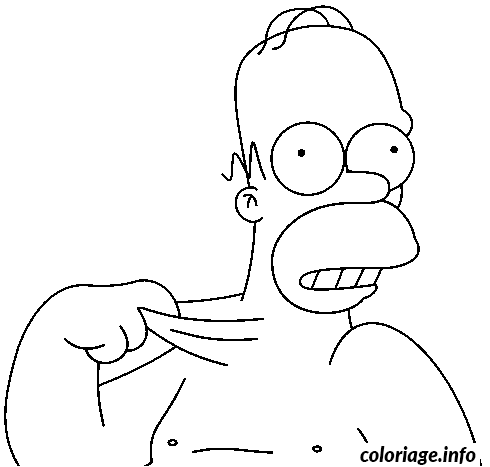 Dessin Homer Simpson a la peau elastique Coloriage Gratuit à Imprimer