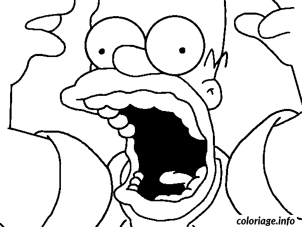 Dessin Homer Simpson crie Coloriage Gratuit à Imprimer