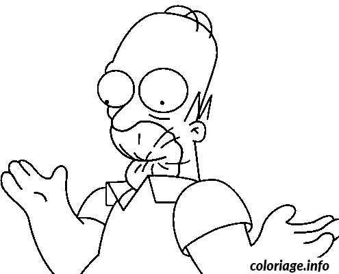 Dessin Homer bouche ecrasee Coloriage Gratuit à Imprimer