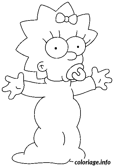 Dessin Maggie Simpson ouvre les bras Coloriage Gratuit à Imprimer