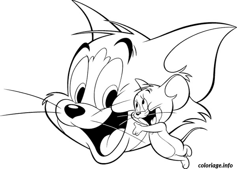 Dessin Tom et Jerry Coloriage Gratuit à Imprimer
