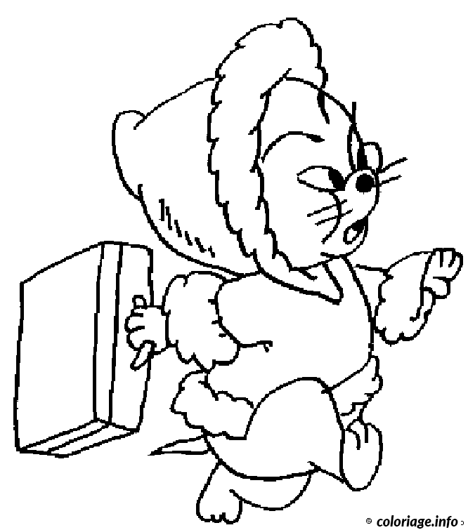 Dessin Jerry avec un manteau Coloriage Gratuit à Imprimer