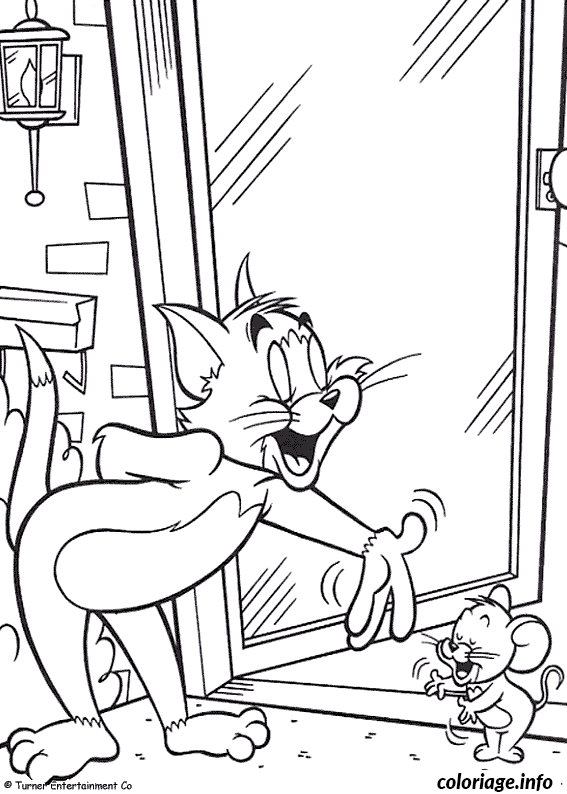 Dessin Tom et Jerry se font des politesses Coloriage Gratuit à Imprimer