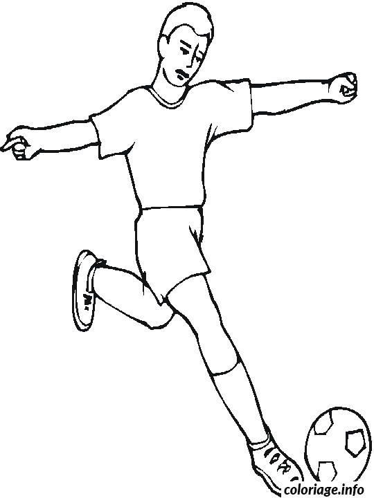 Dessin joueur de football Coloriage Gratuit à Imprimer