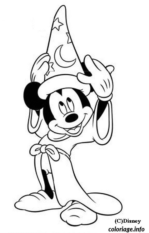 Dessin Mickey c est magique Coloriage Gratuit à Imprimer