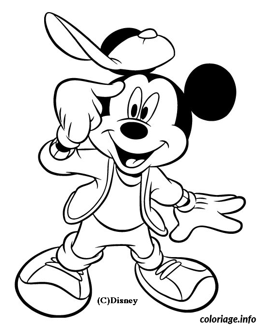 Dessin Mickey est cool Coloriage Gratuit à Imprimer