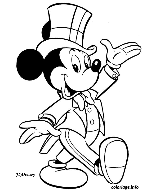 Dessin Mickey en smoking Coloriage Gratuit à Imprimer