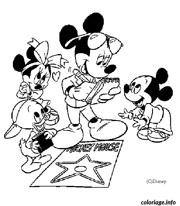 Coloriage Mickey Avec Ses Enfants Dessin à Imprimer
