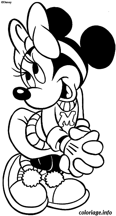 Dessin Minnie est une souris timide Coloriage Gratuit à Imprimer
