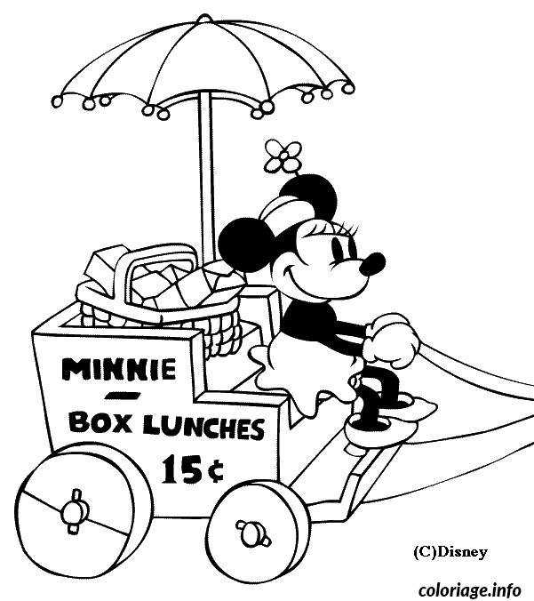 Dessin Minnie Box Lunches 15c Coloriage Gratuit à Imprimer