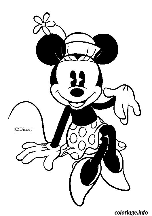 Dessin Minnie la copine de Mickey Coloriage Gratuit à Imprimer