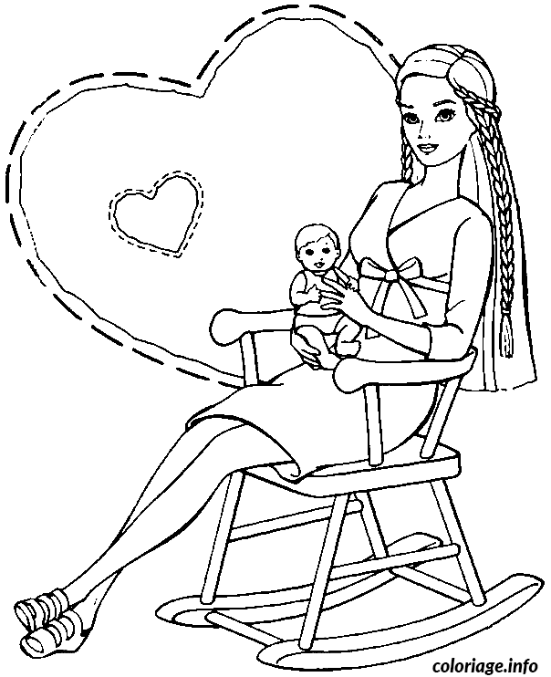 Dessin st valentin l amour d une mere et son bebe Coloriage Gratuit à Imprimer