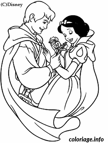 Dessin blanche neige et le prince charmant Coloriage Gratuit à Imprimer