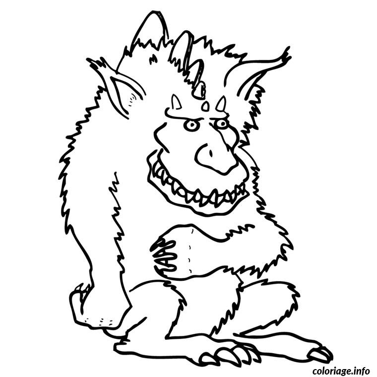 Dessin monstre poilu Coloriage Gratuit à Imprimer