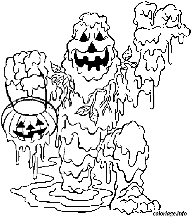 Coloriage Le Monstre Du Marais Est De Sorti Pour Halloween Dessin Monstre A Imprimer