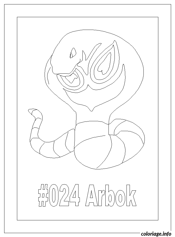 Dessin pokemon 024 bposterarbok Coloriage Gratuit à Imprimer