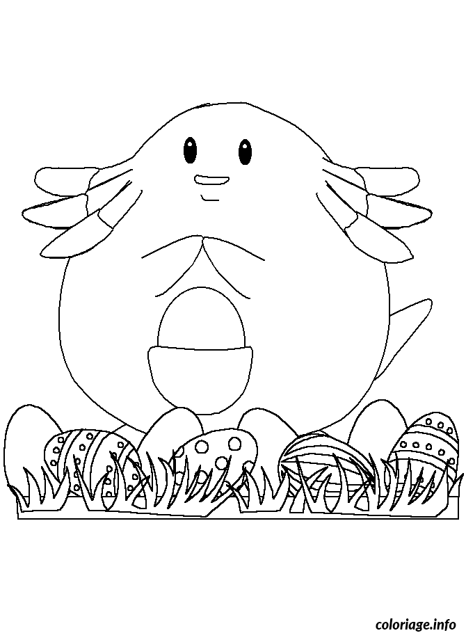 Dessin pokemon 113 Chansey Coloriage Gratuit à Imprimer