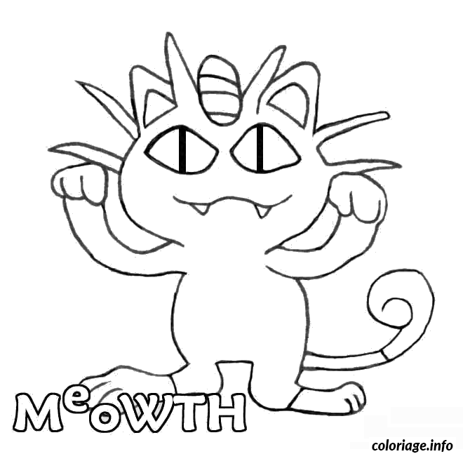 Coloriage Pokemon Meowth Dessin à Imprimer