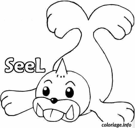 Dessin pokemon 086 Seal Coloriage Gratuit à Imprimer