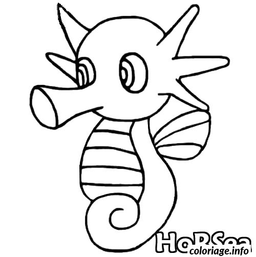 Dessin pokemon 116 Horsea Coloriage Gratuit à Imprimer