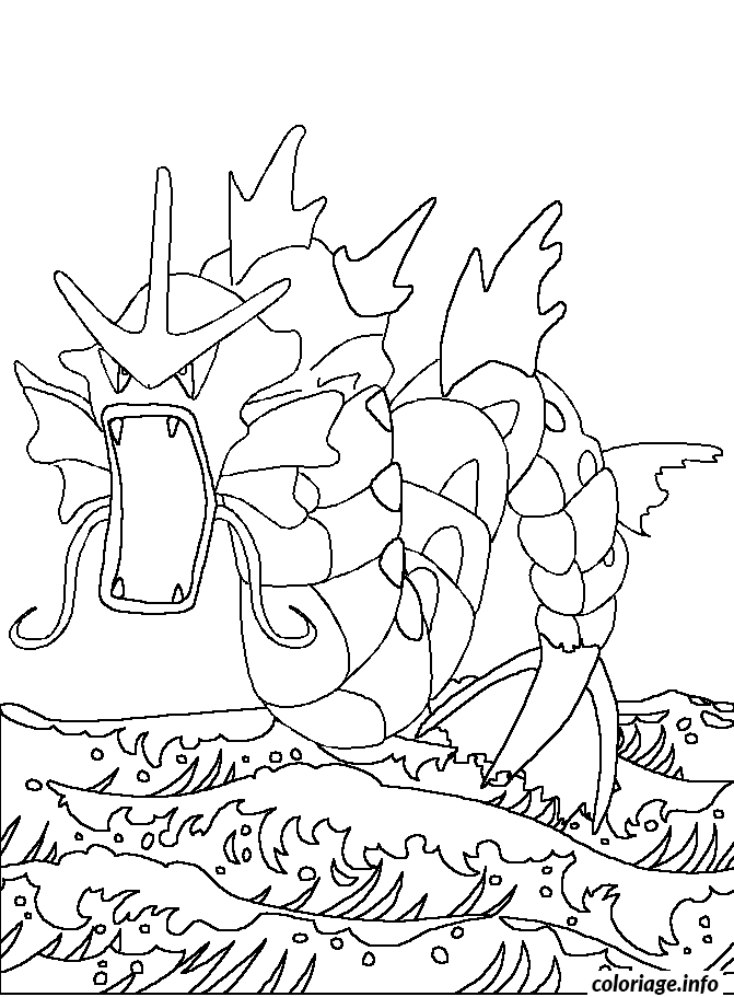 Dessin pokemon 130 Gyarados Coloriage Gratuit à Imprimer